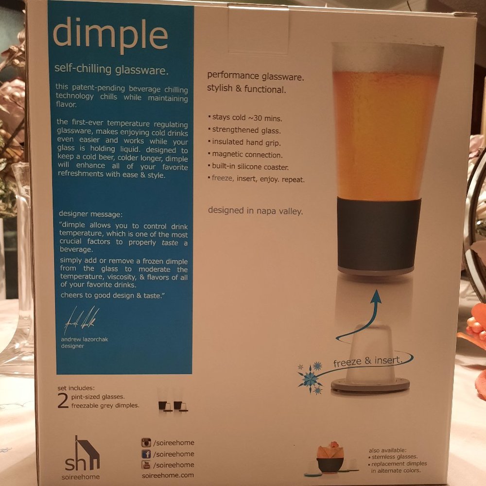 Dimple pint self-chilling glassware - Picture 2 of 3